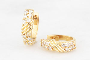 VINTAGE .50ct DIAMOND HOOPS 18ct GOLD