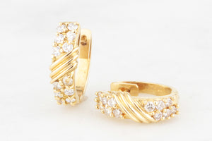 VINTAGE .50ct DIAMOND HOOPS 18ct GOLD