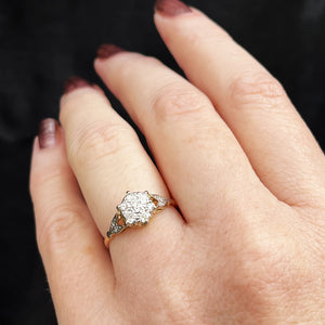 ANTIQUE DIAMOND CLUSTER RING 18ct GOLD