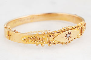 EDWARDIAN 1910 DIAMOND BANGLE 9ct GOLD