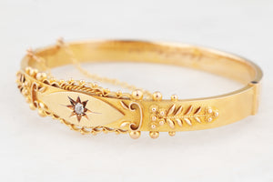 EDWARDIAN 1910 DIAMOND BANGLE 9ct GOLD