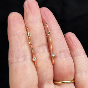 ANTIQUE EDWARDIAN DIAMOND EARRINGS 15ct GOLD