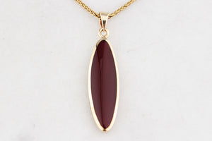 CARNELIAN PENDANT AND EARRING SET 9ct GOLD