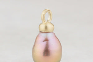 BESPOKE PEACOCK BAROQUE PEARL PENDANT 14ct GOLD