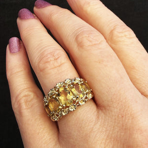 VINTAGE CITRINE RING 9ct GOLD