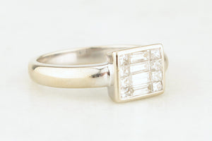 RETRO DIAMOND .50ct CLUSTER RING 18ct WHITE GOLD