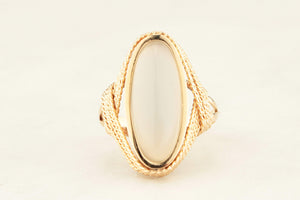 VINTAGE MID CENTURY c1960 CHALCEDONY RING 18ct GOLD