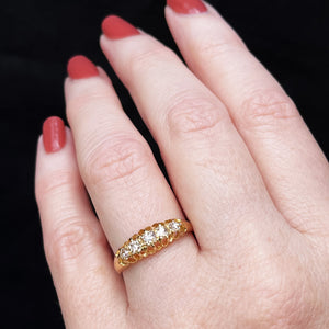 ANTIQUE .56ct DIAMOND FIVE STONE RING 18ct GOLD