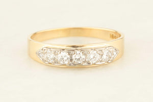 VINTAGE c1940 SEVEN STONE DIAMOND RING 18ct GOLD & PALLADIUM
