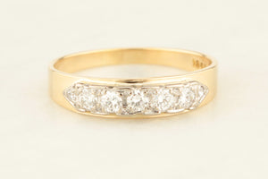 VINTAGE c1940 SEVEN STONE DIAMOND RING 18ct GOLD & PALLADIUM