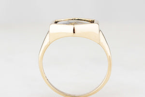 VINTAGE 1970’S GOLD IN QUARTZ RING 9ct GOLD