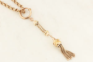 ANTIQUE EDWARDIAN c1900 TASSEL FOB PENDANT 9ct GOLD