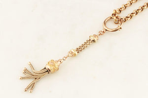 ANTIQUE EDWARDIAN c1900 TASSEL FOB PENDANT 9ct GOLD