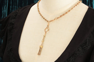 ANTIQUE EDWARDIAN c1900 TASSEL FOB PENDANT 9ct GOLD