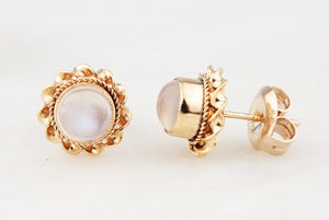 VINTAGE MOONSTONE EARRINGS 9ct GOLD