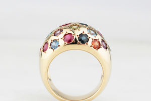 VINTAGE SCATTERED GEM BOMBE RING 18ct GOLD