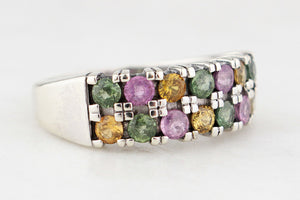 VINTAGE MULTI-HUED SAPPHIRE RING 9ct GOLD