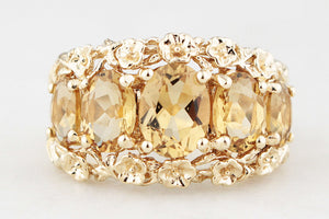 VINTAGE CITRINE RING 9ct GOLD