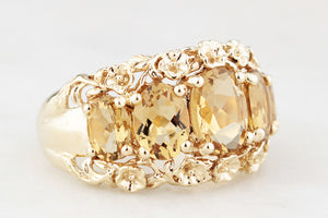 VINTAGE CITRINE RING 9ct GOLD