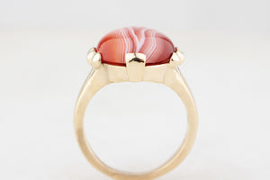 BESPOKE BANDED AGATE RING 9ct GOLD