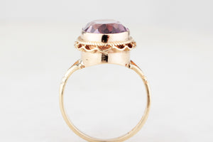 VINTAGE 1968 AMETHYST COCKTAIL RING 9ct GOLD