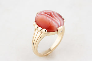 BESPOKE BANDED AGATE RING 9ct GOLD