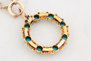 ANTIQUE VICTORIAN TURQUOISE & PEARL PENDANT 18ct GOLD