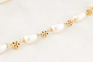 VINTAGE BAROQUE PEARL NECKLACE 14ct GOLD