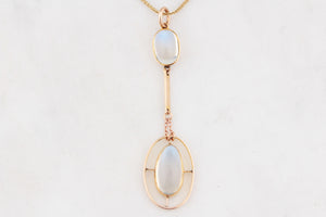 ANTIQUE EDWARDIAN MOONSTONE PENDANT 9ct GOLD