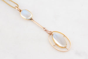 ANTIQUE EDWARDIAN MOONSTONE PENDANT 9ct GOLD