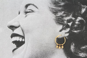 RETRO HOOP & BEAD EARRINGS 9ct GOLD