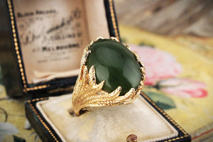 VINTAGE c1960’s JADE RING 14ct GOLD