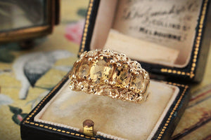 VINTAGE CITRINE RING 9ct GOLD
