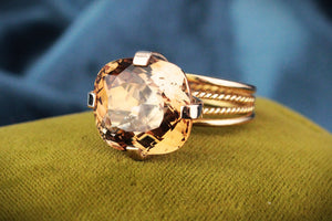 VINTAGE 17ct IMPERIAL TOPAZ COCKTAIL RING 14ct GOLD