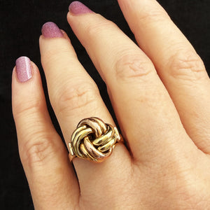 MID-CENTURY 1976 INTERTWINED KNOT RING 9ct GOLD