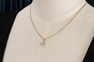 ANTIQUE DIAMOND DAISY PENDANT 18ct WHITE GOLD