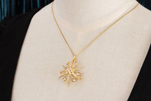 ANTIQUE AUSTRALIAN SEED PEARL STARBURST PENDANT/BROOCH 15ct GOLD