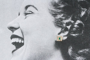 CONTEMPORARY EMERALD & DIAMOND EARRINGS 9ct GOLD