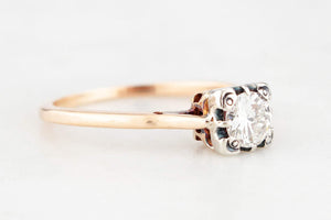 ANTIQUE .40ct SOLITAIRE DIAMOND RING 18ct GOLD