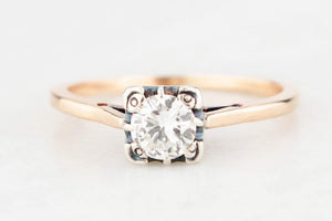 ANTIQUE .40ct SOLITAIRE DIAMOND RING 18ct GOLD
