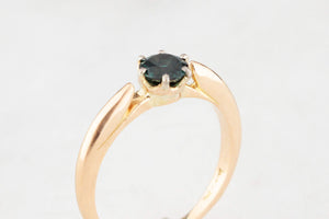 ANTIQUE .58ct SAPPHIRE SOLITAIRE RING 18ct GOLD