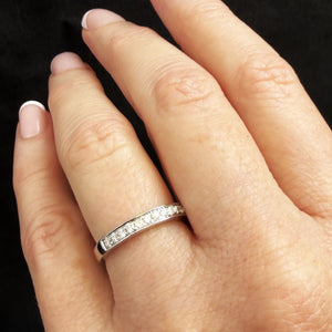 VINTAGE DIAMOND HALF-HOOP RING 9ct GOLD