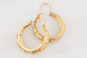 MID-CENTURY HOOP EARRINGS 14ct GOLD