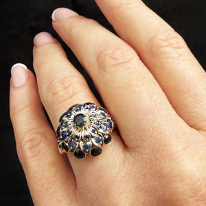 VINTAGE c1930’s SAPPHIRE DOME RING 18ct GOLD
