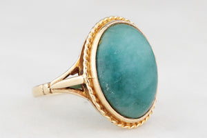 MID-CENTURY AVENTURINE QUARTZ RING 9ct GOLD