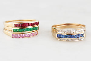 VINTAGE INTERCHANGEABLE GEMSTONE RING 14ct GOLD