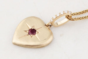 BESPOKE RUBY & DIAMOND PENDANT 9ct GOLD