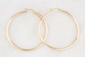 9ct GOLD LARGE HOOP EARRINGS