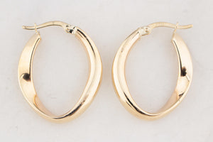 9ct GOLD TWIST HOOPS