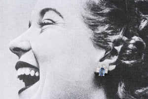 ART DECO 4ct CEYLON SAPPHIRE & DIAMOND EARRINGS 18ct GOLD